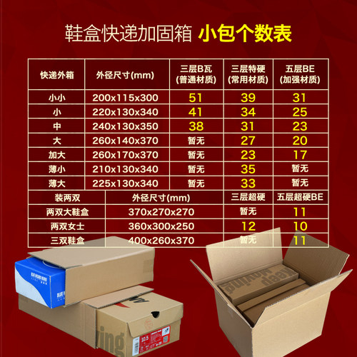 嘉誉惠鑫鞋盒纸箱整包装鞋子纸盒子球鞋电商快递打包发货加固外箱 - 图2