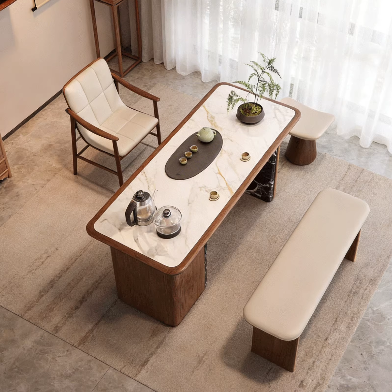 宋式美学国风简约黑胡桃木茶桌高端定制办公室酒店茶台设计师同款,淘宝优惠券,粉丝福利购,淘宝优惠卷