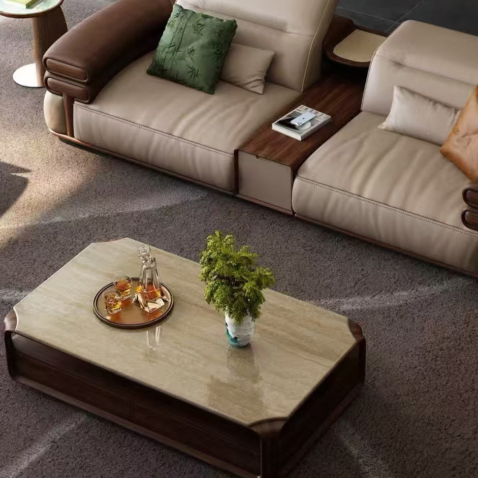 高端定制宋式美学黑胡桃木真皮沙发设计师同款家具办公室酒店民宿,淘宝优惠券,粉丝福利购,淘宝优惠卷