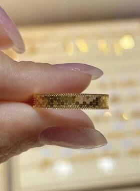 香港纪梵哲沙金饰品小众设计龙鳞戒指女式轻奢高级感饰品仿真金婚