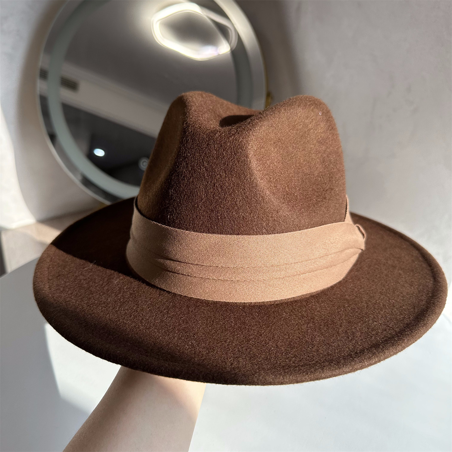 洋气咖啡色羊毛呢礼帽女秋冬复古英伦帽韩版百搭休闲毛呢爵士帽男,淘宝优惠券,粉丝福利购,淘宝优惠卷