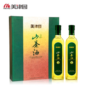 美津园粮油御品山茶油750ml*2瓶礼盒装玻璃小瓶压榨山茶籽食用油