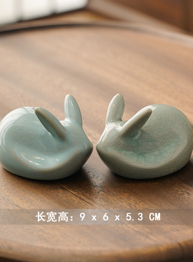 陶瓷可爱兔子桌面装饰摆件