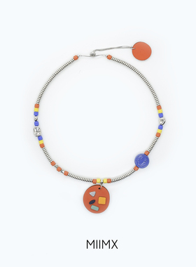 MIIMX牛皮牛皮串珠项链