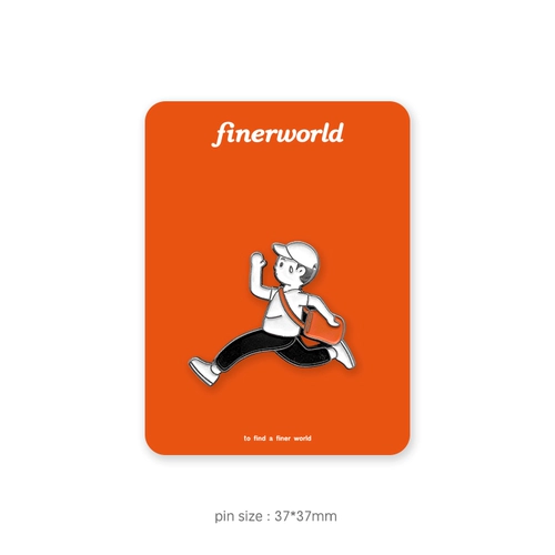 FinerWorld Designer IP Иллюстрация Brooch Metal Badge Pin Life милая пара изящная глава сундука