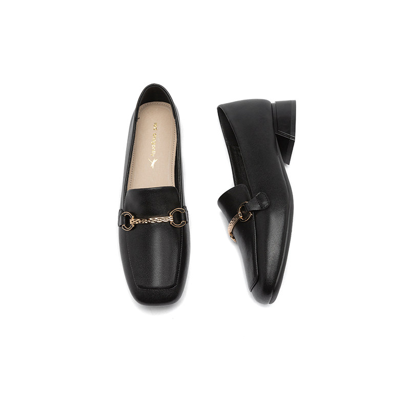 红蜻蜓乐福鞋春秋季秋季一脚蹬休闲金属扣皮鞋女通勤职业女单鞋,淘宝优惠券,粉丝福利购,淘宝优惠卷