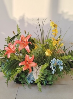 莫奈花园仿真花艺软装造景绿植橱窗仿生花户外装饰活动摆件地排花