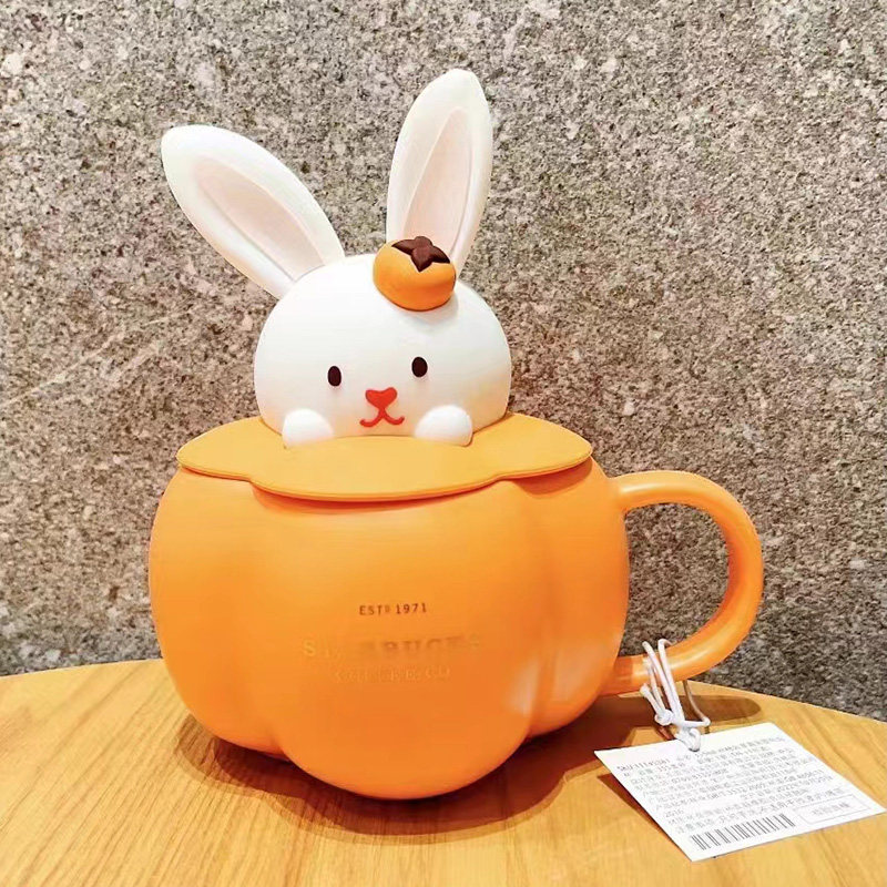 星巴克兔年2023新年礼物生肖萌兔马克杯卡通可爱兔子陶瓷杯子礼盒