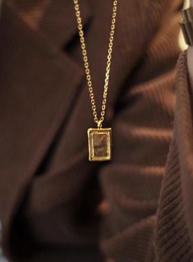 Heymen黑门银镀金双面项链