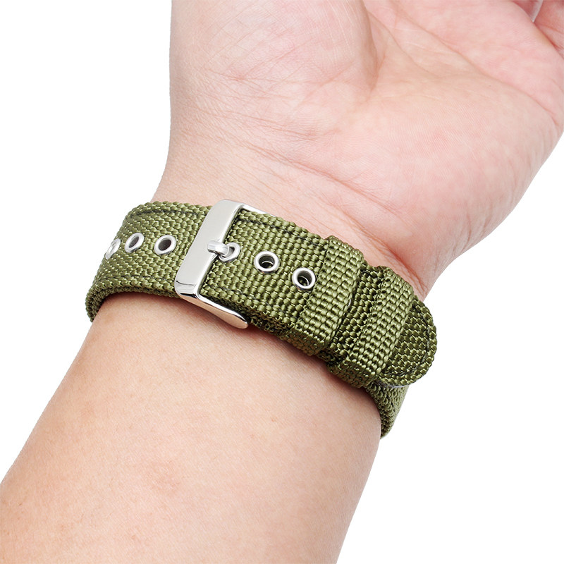 帆布表带男适配精工西铁城尼龙带 尊者手表配件