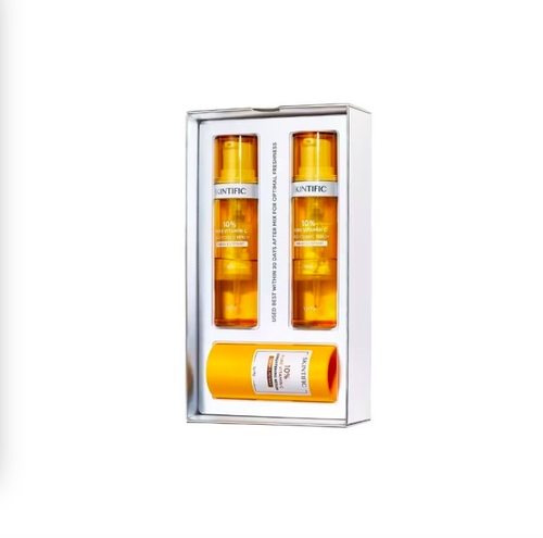 台湾购SKINTIFIC维他命C亮白双仓精华1g+9g提亮肤色淡化黑色素 - 图0