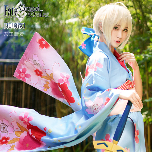 和顺家Fate go Fate grand order吾王cosplay 服Saber晴着cos和服 - 图0