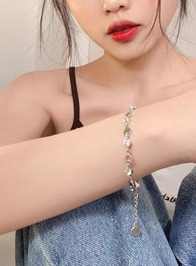 星穗甜酷爱心锆石手链女生ins小众设计2024年新款潮闺蜜网红手饰