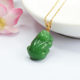 18k gold set with natural Hetian jade pendant, jasper Pixiu necklace, spinach green animal year gift, high-end light luxury