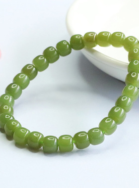 玉石珠串手饰天然和田玉手串晴水料老型珠手链直播景区寺庙