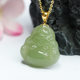 18K gold inlaid natural Hetian jade pendant Qingshui Buddha Jewelry for men and women Hetian jade pendant necklace light luxury