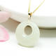 18K gold set with natural Hetian jade pendant white jade princess buckle safety buckle necklace jade gift jewelry high-end