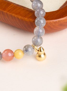 灰月光石葫芦手链串珠女士轻奢高级感文玩佛珠手饰手串爆款批发