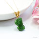 S925 silver inlaid natural Hetian jade pendant 18k gold beads jasper Pixiu sweater chain gift for girlfriend chrysoprase