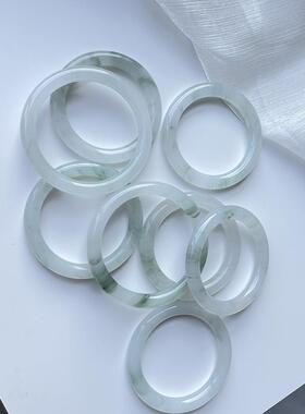 天然天山翠手镯圆条雪翠玉镯子少女款细圆条不知春飘花手镯玉镯