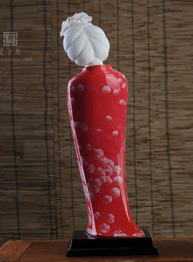 唐韵风美女结晶釉居家德化陶瓷