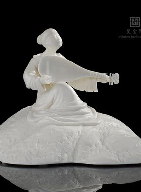 明清古典风仕女人物平湖德化陶瓷