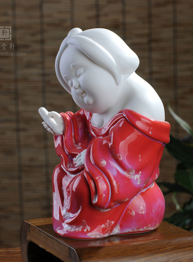 古典美女风德化白瓷工艺摆件