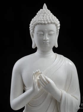 说法如来讲法德化白瓷陶瓷释迦牟尼佛林建平禅意家居工艺品装饰摆