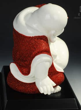 招财红色笑佛可爱风礼品德化白瓷