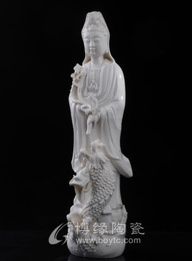 立龙三龙陶瓷滴水观音德化陶瓷白瓷20寸52cm高陶瓷观音工艺品摆件