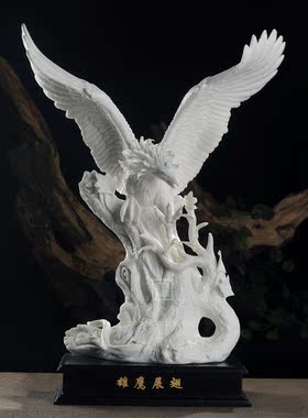 雄鹰展翅动物居家装饰德化白瓷