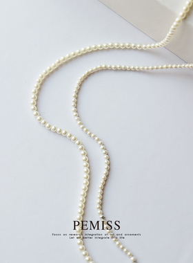 法式复古迷你极细贝珠项链