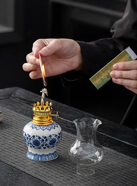 青花瓷陶瓷酥油灯茶室氛围灯