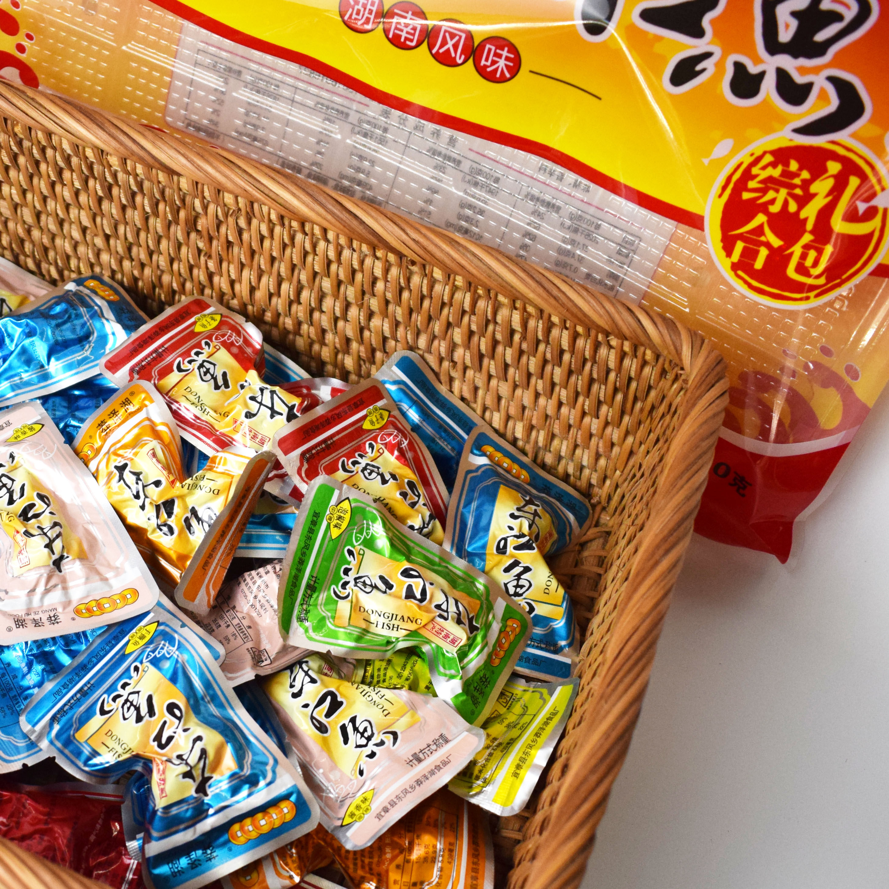 莽泽湖东江鱼湖南特产即食综合礼包500g郴州香辣鱼零食休闲小吃