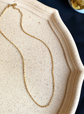 欧美冷淡风叠戴钛钢小方块盒子链