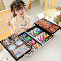 Childrens paintbrush suit Fine art learning supplies Painting tools Painting girl Water Lottery pens Birthday Stationery Gifts