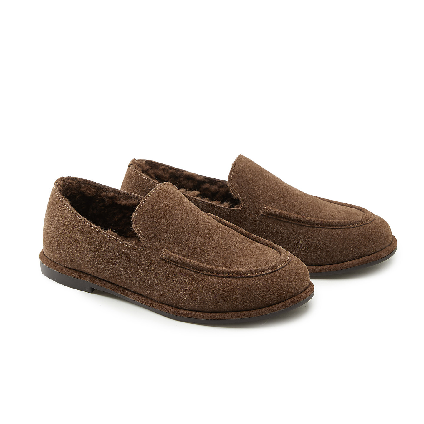 【王小毒】半岛暖咖●毛毛深口单鞋女保暖绒面复古通勤平底乐福鞋,淘宝优惠券,粉丝福利购,淘宝优惠卷