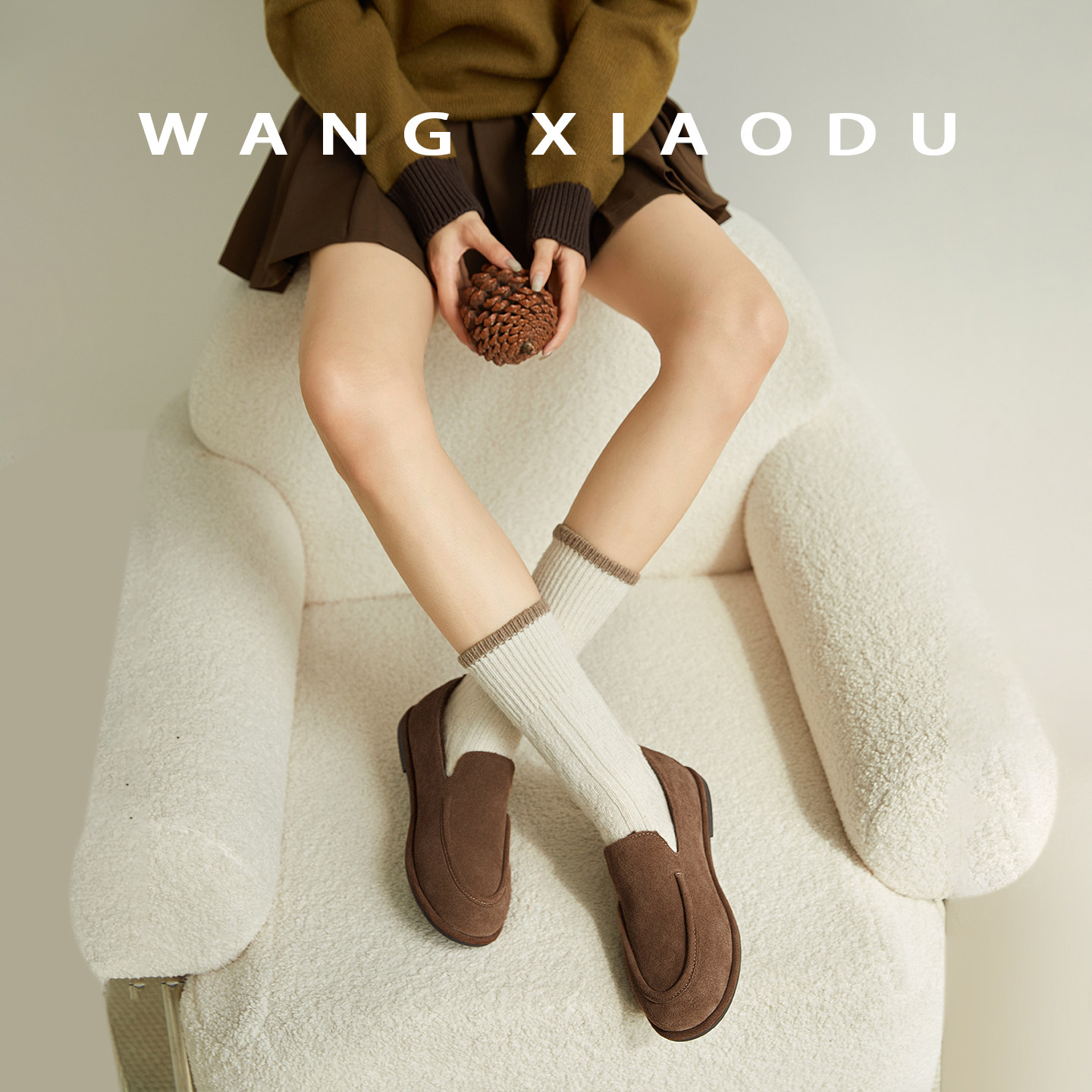 【王小毒】半岛暖咖●毛毛深口单鞋女保暖绒面复古通勤平底乐福鞋,淘宝优惠券,粉丝福利购,淘宝优惠卷
