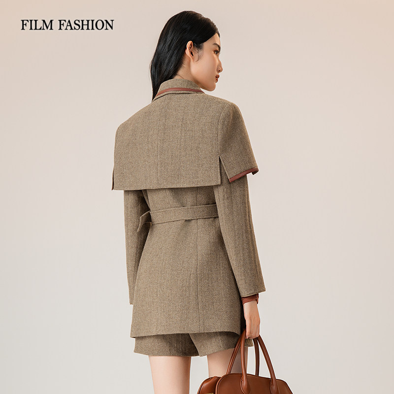 【3件8折】一电影一时装冬季新款斗篷外套100%羊毛女（两件套）,淘宝优惠券,粉丝福利购,淘宝优惠卷