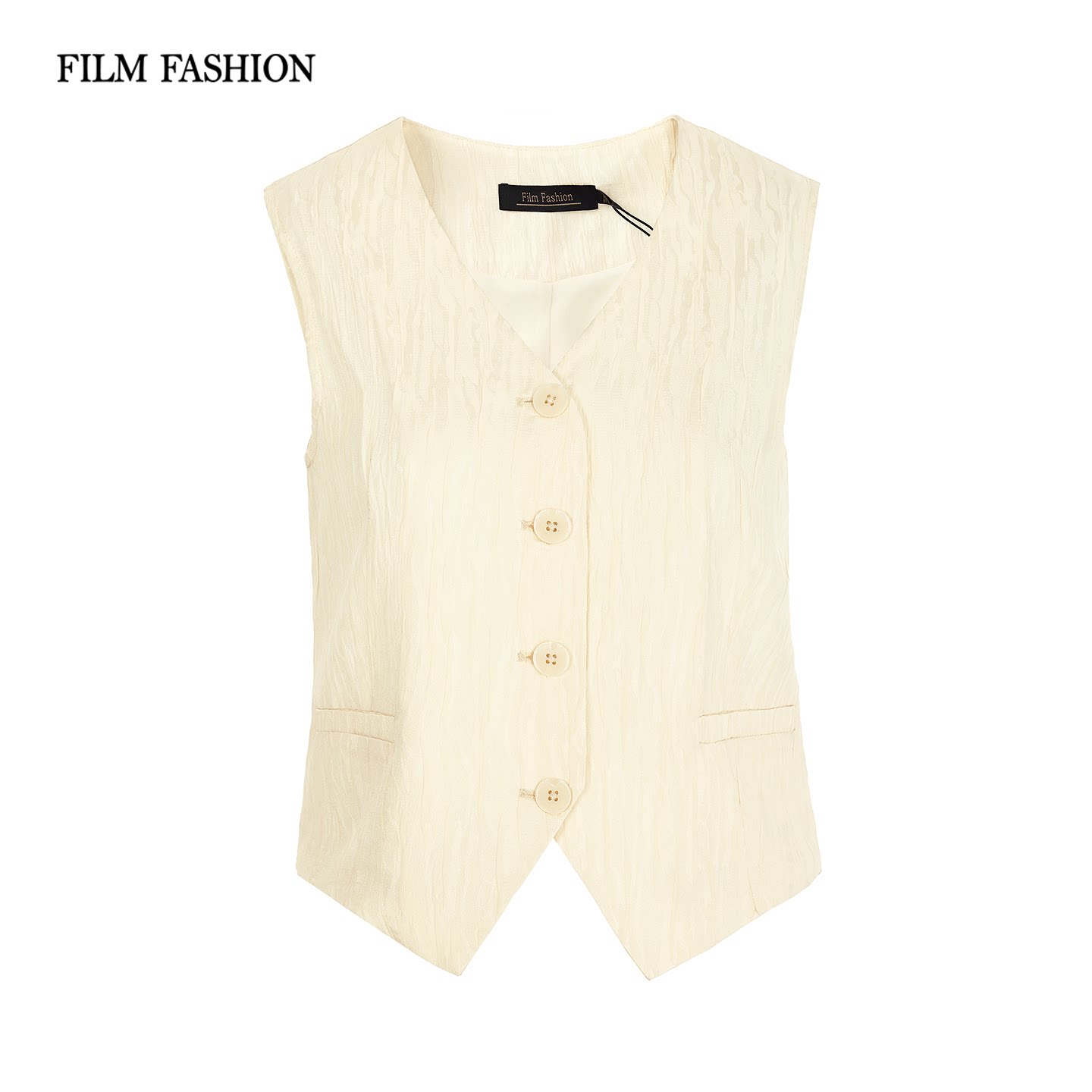 One Movie One Fashion 2026 Summer New V-neck Vest Vest National Style Fashion Casual Dark Pattern Jacquard Women