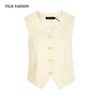 One Movie One Fashion 2026 Summer New V-neck Vest Vest National Style Fashion Casual Dark Pattern Jacquard Women