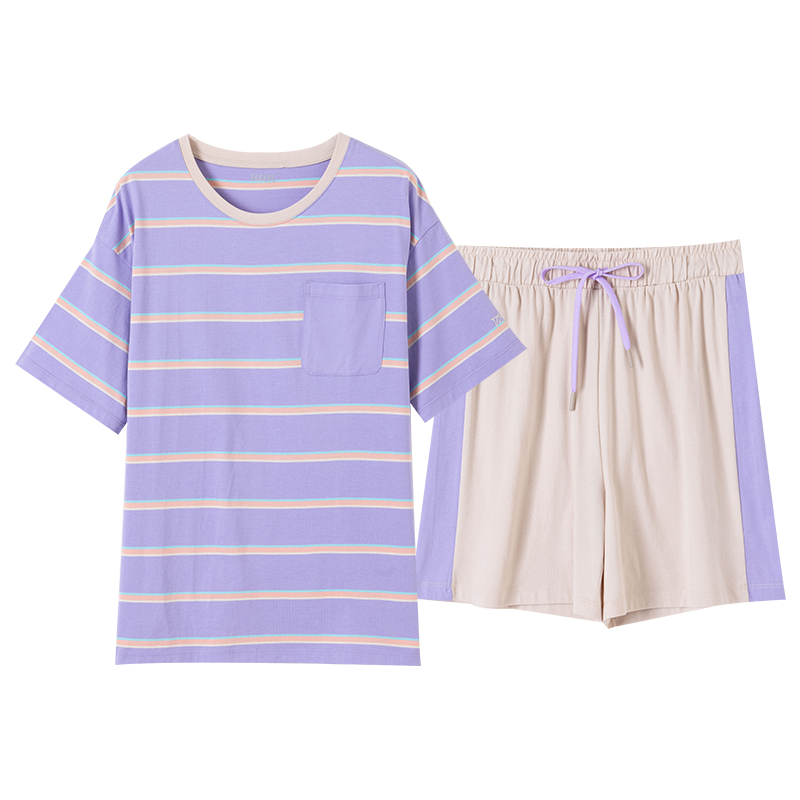 顶瓜瓜舒爽透气短袖顶呱呱圆领套头男女款短袖家居服套装