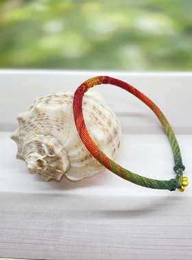 手工编织蜡线回纹轮回手镯手链女款小众设计感高级轻奢精致礼物