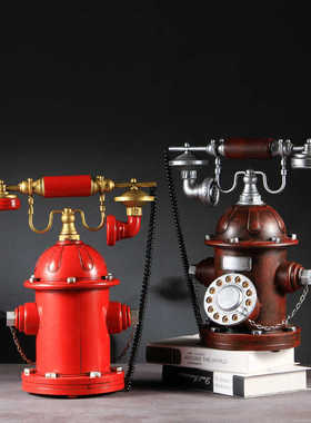 欧式复古电话机座机模型家用仿古电话机创意时尚老式转盘电话摆件