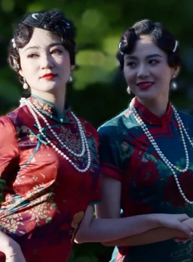 双层珍珠项链配旗袍配饰品多层叠戴中长款锁骨链摄影拍照饰品668