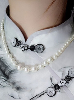 搭配旗袍珍珠项链配饰品女士新款复古颈链子锁骨链短款毛衣链311