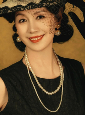 2025新款多层珍珠项链女士毛衣链