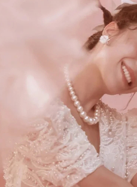 新款大珍珠项链女士短款