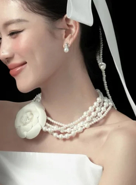 法式多层珍珠项链女士百搭