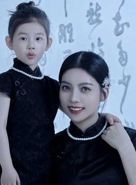 搭配旗袍珍珠项链饰品夏季50cm亲子母女款锁骨链拍照写真颈链042